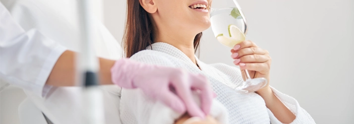 IV Therapy St Cloud MN Smiling Woman With IV